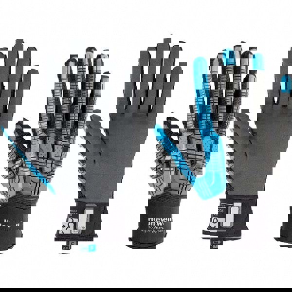 Cut, Puncture & Abrasive-Resistant Gloves: Size L, ANSI Cut A6, ANSI Puncture 4, Rubber, Polyester Blend